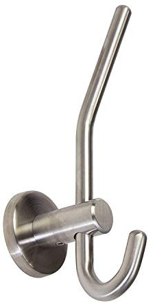 GedoTec Wand-Garderobenhaken Edelstahl Kleiderhaken Einzel-Haken Flur für Wand-Montage - GR10104 | Höhe: 90 mm | Wandhaken unsichtbar verschraubt | 1 Stück - Design Wandgarderobe groß mit Schrauben