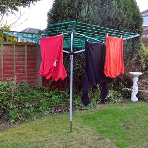 PonZE Home Series 50M Outdoor 4 Arm Rotary Airer Clothes Washing Line Dryer Garden Laundry New