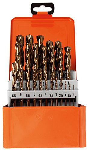 Projahn Spiralbohrer Kassette (25-teilig, HSS-Co ECO Line, cobaltlegiert, Qualitätsstufe: Plus; 135° Kreuzanschliff ab Ø 3 mm, 24 Spiralbohrer je 1 Ø 1 – 13 mm um 0,5 steigend)