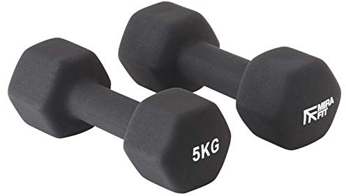 Mirafit Soft Touch Mini Hex Dumbbells - 2 x 5kg