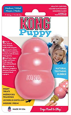 KONG 292052 Medium Puppy Teething Toy, Pink/Blue