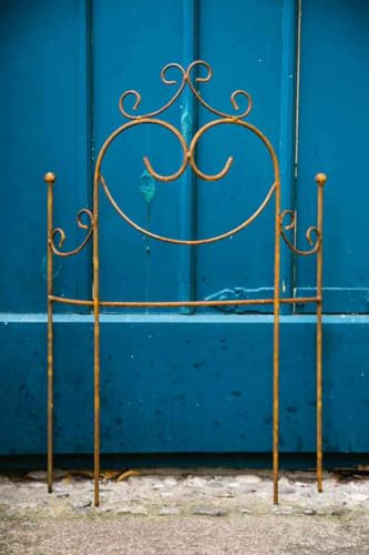 KUHEIGA Beetzaun 78x 51cm Beetbegrenzer Rankgitter halbrund Rost Metall Volleisen