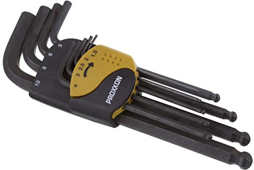 Proxxon 23946 Winkelschlüsselsatz für Innensechskant-Schrauben, 9-teilig 1.5 bis 10 mm