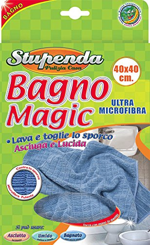 La Briantina Panno Pulizia Magic per Bagni e Sanitari, in Microfibra, Tessitura 3D Extra-Pulente, Riutilizzabile, 40x40 cm.