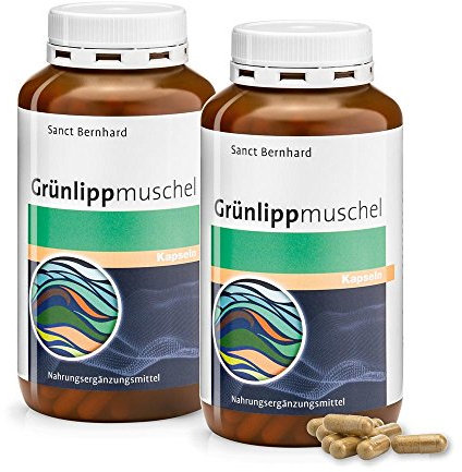 Sanct Bernhard Grünlippmuschel-Kapseln 500mg/Kapsel, Qualität aus deutscher Herstellung, 2x300 Kapseln