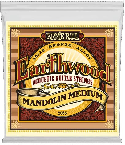 Ernie Ball P02065 Earthwood Mandolin Medium Loop End 80/20 Bronze Acoustic Guitar Strings - 10-36 Gauge