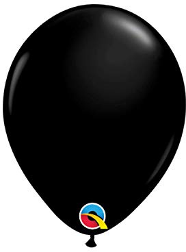 05 Round Pearl Onyx Black 100Ct Qualatex Plain Latex Balloons. Bag of 100 Balloons