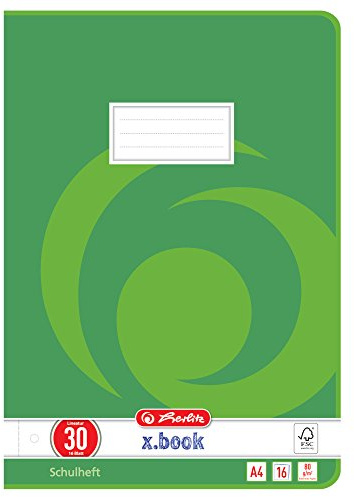 Herlitz 3323003 Skolhäfte (linjerat 30) 16 ark, förpackning om 10