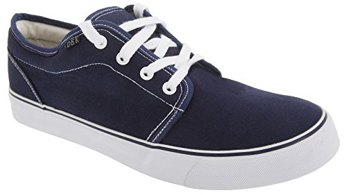 Classic Retro Canvas Lace Deck Shoes In 3 Colours (11, Navy)