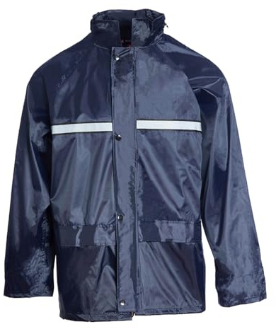 Blackrock Navy Cotswold wasserdichte Jacke Herren Womens Unisex, Regenmäntel für draußen, Mantel, vollständig verschweißte Nähte, Zip-Up Anorak, Cagoule, leicht, Regenmäntel mit Kapuze, Kunststoff Mac
