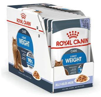 Royal Canin Light Weight Care in Gelee | 12 x 85 g | Nassfutter für Katzen | Zur Unterstützung für übergewichtige Katzen | Enthält Eisen, Mangan und Zink