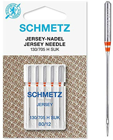 SCHMETZ | 5 Aiguilles pour machines à coudre | Jersey | 130/705 H SUK | Grosseur 80/12
