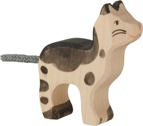 Holztiger 80540 - Spielfigur - Katze, klein, schwarz/weiß