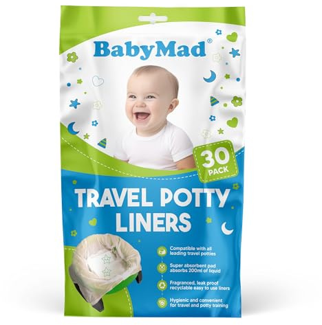 Travel Potty Liners Disposable (Pack of 30) - Use Liner with Many Different Leading Potties