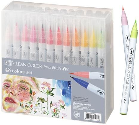 Kuretake Zig Clean Color Real Brush (48 Colors)…