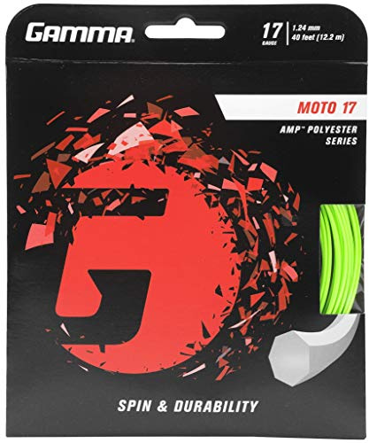 Gamma Sports Moto 17g Tennis String Set, 40', Lime