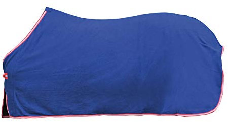 HKM Abschwitzdecke -Alaska-dunkelblau/rot/weiß/rot,Rückenlänge 155 cm