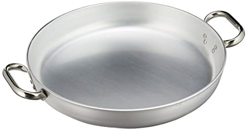 Pentole Agnelli Linea Alluminio 5 mm Tegame Radiante con Due Maniglie Inox, Argento, 45 cm