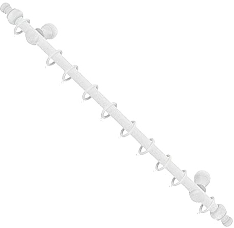 RIEL CHYC Barra Cortina Madera Completa 1,50 Metros x 20 mm. Blanco