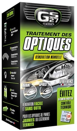GS27 - Kit de Rénovation Optiques - Set Rénove Phare Complet pour Rénovation Manuelle sans Démontage