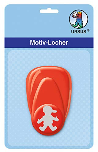 Ursus Motif Punch with Lever, Small, boy, Approx. 16 mm, red