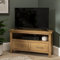 Nebraska Oak - Corner TV Plasma DVD Video Unit Stand Cabinet - Assembled