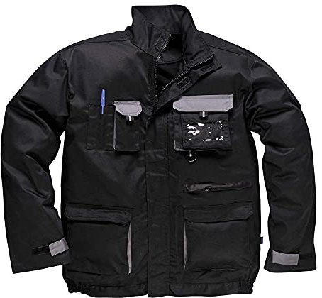 Portwest Chaqueta Bicolor Portwest Texo, Tamaño: L, Color: Negro, TX10BKRL