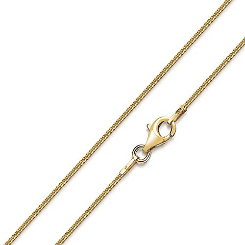 Materia Schlangenkette Silber 925 vergoldet - Damen Halskette 1mm Gold K126-60cm