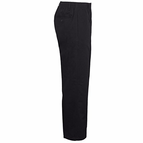 MyShoeStore Mens Smart Rugby Trousers Fully Elasticated Stretch Waist Band with Draw Cord Comfortable Fit Workwear Bottoms Straight Leg Casual Formal Work Pants Size 30-48(Black,34/29)