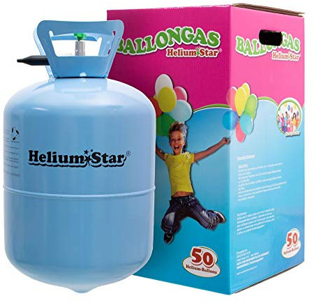 HeliumStar - Bombola di gas elio per palloncini con 420 litri per gonfiare fino a 50 palloncini, per feste e diverse occasioni, Blu