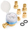 BFG WRAS Certificate Water Meter with Non-return Brass Fittings 3/4 BSP and 3/4 BSP x 22mm Brass Soldering Pieces, Antimagnetic Cold Water Flow Meter 50°C H-R100 V-R63 Counter Qn 4m3/h 16 Bar
