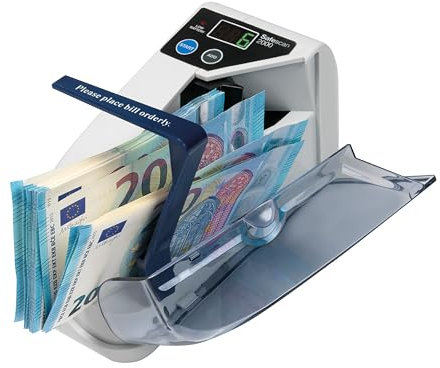 Safescan 2000 Tragbare Geldzählmaschine, zählt sortiert Geldscheine - Banknotenzähler für unterwegs - zählt sortierte Banknoten aller Währungen