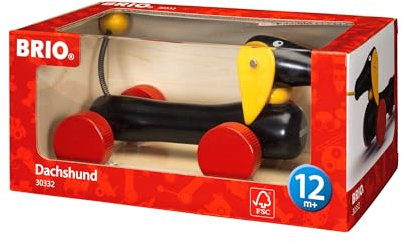 BRIO Nachziehtier - Dackel - Holzspielzeug für Kinder