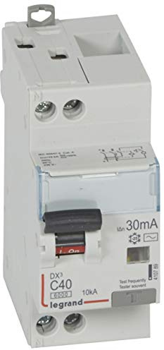 410789 Legrand Disjoncteur différentiel 40A 30mA type AC 1P+N DX³6000 10kA