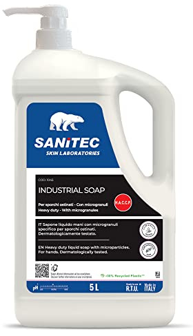 Sanitec Lavamani Industria Gel Sapone per Sporco Difficile con Microgranuli, 4,7 kg
