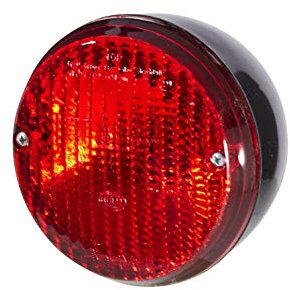 HELLA 2NE 001 423-011 Nebelschlussleuchte - Halogen - 12/24V - rund - Anbau - Lichtscheibenfarbe: rot - Stecker: Flachstecker - hinten/links/rechts