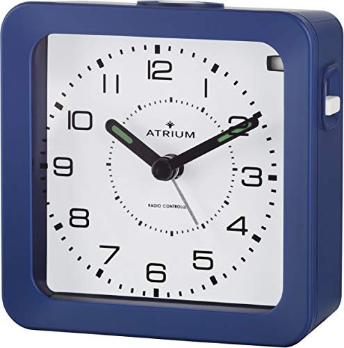 ATRIUM Funkwecker analog blau ohne Ticken, mit Licht und Snooze A650-5
