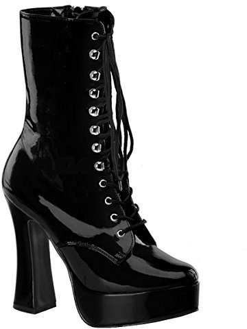 Higher Heels PleaserUSA Plateau-Stiefeletten Electra-1020 Lack schw. Gr.38