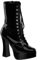 Higher Heels PleaserUSA Plateau-Stiefeletten Electra-1020 Lack schw. Gr.38