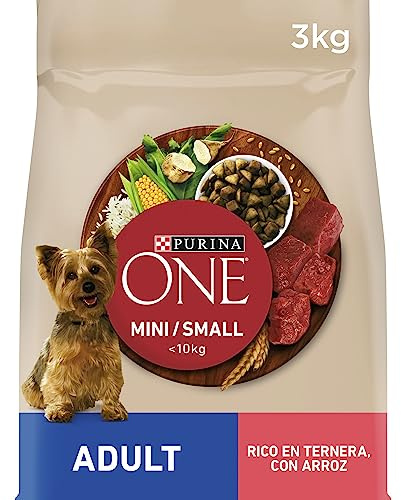 Purina ONE MINI Crocchette Cani Adult con Manzo e Riso, 1 Sacco da 3 Kg