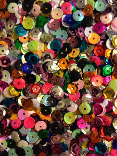 1400 Pailletten - Ø 6mm - Riesige Auswahl an Farben (Bunt)