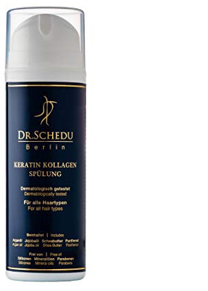 Dr. Schedu Berlin Keratin Kollagen Spülung, Arganöl Jojobaöl conditioner, haarpflege für bessere Kämmbarkeit, Glanz und Volumen