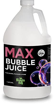 Froggyâs FogÂŽ MAX Bubble Juice â Strong, Long-Lasting Bubbles Solution, 1 Gallon â Creates 10x Bubbly Fun for Machines, Wands & Guns â Safe Refill Fluid for Kids Toys, Parties & Weddings â USA Made