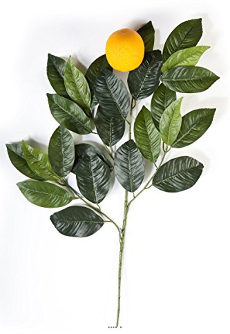Artificielles - Branche oranger artificiel avec grosse orange h 60 cm 24 feuilles