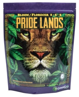 Pride Lands Premium Organic Bloom Fertilizer with NO Fillers, Bigger Buds and Flowers, Brighter Plants with Our Complete Bloom Nutrients, Recharge Soil and Boost Growth with Optimal Blend of NPK, 5 lb