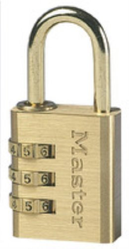 Master Lock 630EURD Cadenas à Combinaison à 3 Chiffres en Aluminium et Finition Laiton, Doré, 6,5 x 3 x 1,5 cm