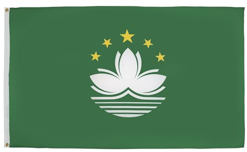 AZ FLAG - Bandera Macao - 150x90 cm - Bandera Macanense 100% Poliéster Con Ojales de Metal integrados - 110g - Colores Vivos Y Resistente A La Decoloración