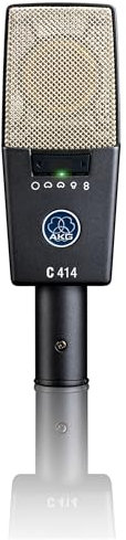 AKG C414 XLS Large Diaphragm Condenser Microphone, legendary sound quality, 9 selectable polar patterns, highly versatile - Black