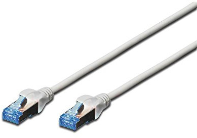 DIGITUS LAN Kabel Cat 5e – 5 m – SF/UTP Geschirmt – 1 Gbit/s – 100 MHz – CCA Netzwerkkabel mit RJ45 – PVC-Mantel – AWG 26/7 – Kompatibel zu Cat6 und Cat5 – Grau
