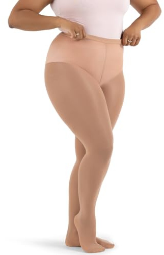 Capezio Dam Hold & Stretch Plus fotstrumpbyxor, Ljus solbränna, 1X